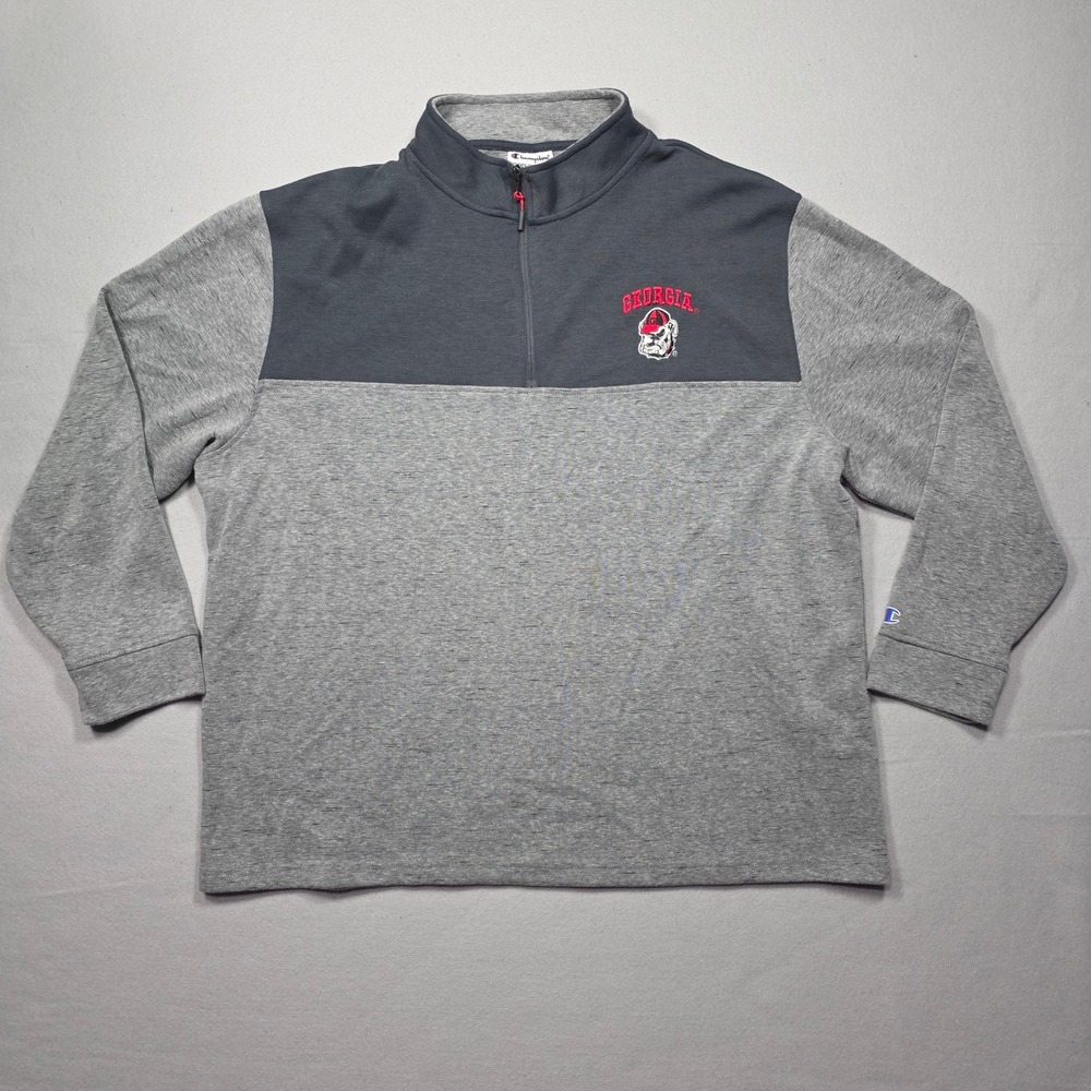 Georgia Bulldogs 1/4 Zip Pullover - Gray Two Tone - Men's Size 2XL